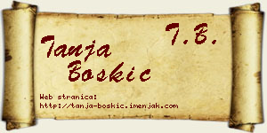 Tanja Boškić vizit kartica